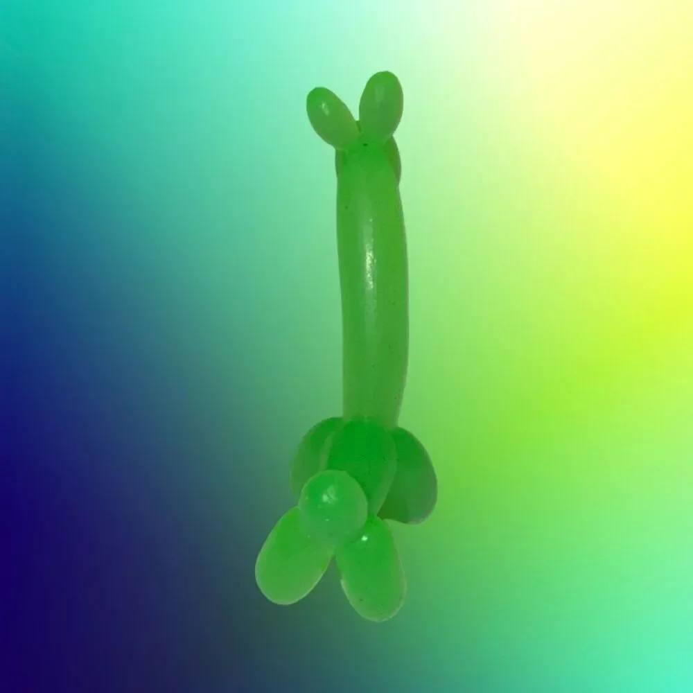 Mini Green Balloon Giraffe Party Animal Figural Cake Topper 2.5” A12